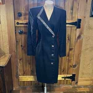 Lillie Rubin size 4 black dress with rhinestones